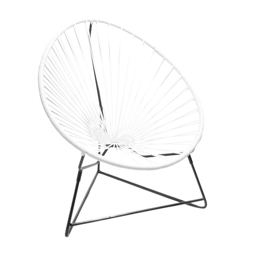 Fauteuil ACAPULCO ENFANT de Boqa avec structure noire, Blanc d'argent Fauteuil ACAPULCO ENFANT de Boqa avec structure noire, Blanc d'argent