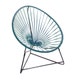 Fauteuil ACAPULCO ENFANT avec structure noire, Bleu océan