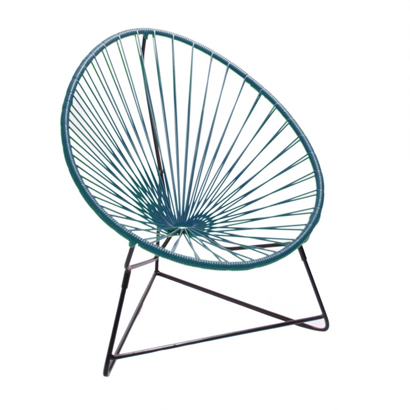 Fauteuil ACAPULCO ENFANT de Boqa avec structure noire, Bleu océan Fauteuil ACAPULCO ENFANT de Boqa avec structure noire, Bleu océan