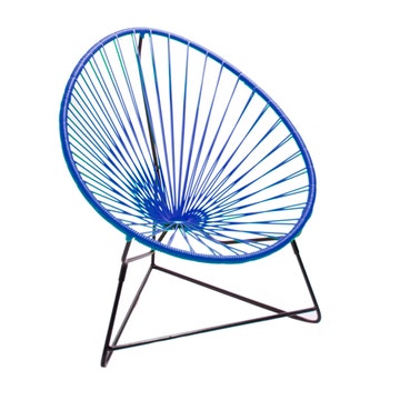 Fauteuil ACAPULCO ENFANT de Boqa avec structure noire, Bleu nuit