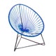 Fauteuil ACAPULCO ENFANT avec structure noire, Bleu nuit