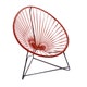 Fauteuil ACAPULCO ENFANT avec structure noire, Bordeaux