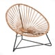 Fauteuil ACAPULCO ENFANT avec structure noire, Cuir naturel