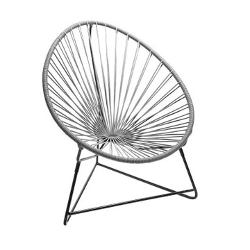 Fauteuil ACAPULCO ENFANT de Boqa avec structure noire, Gris