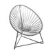 Fauteuil ACAPULCO ENFANT de Boqa avec structure noire, Gris
