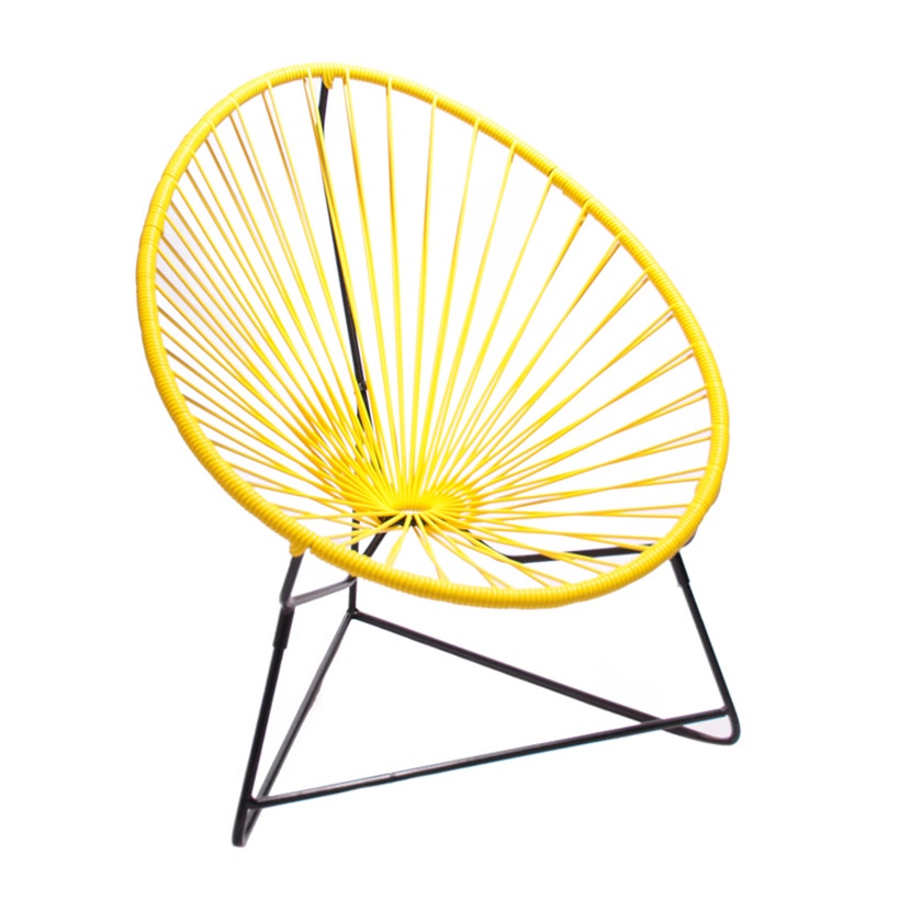 Fauteuil ACAPULCO ENFANT de Boqa avec structure noire, Jaune impérial Fauteuil ACAPULCO ENFANT de Boqa avec structure noire, Jaune impérial