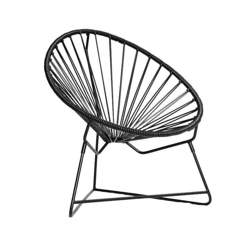 Fauteuil ACAPULCO ENFANT de Boqa avec structure noire, Noir d'aniline Fauteuil ACAPULCO ENFANT de Boqa avec structure noire, Noir d'aniline