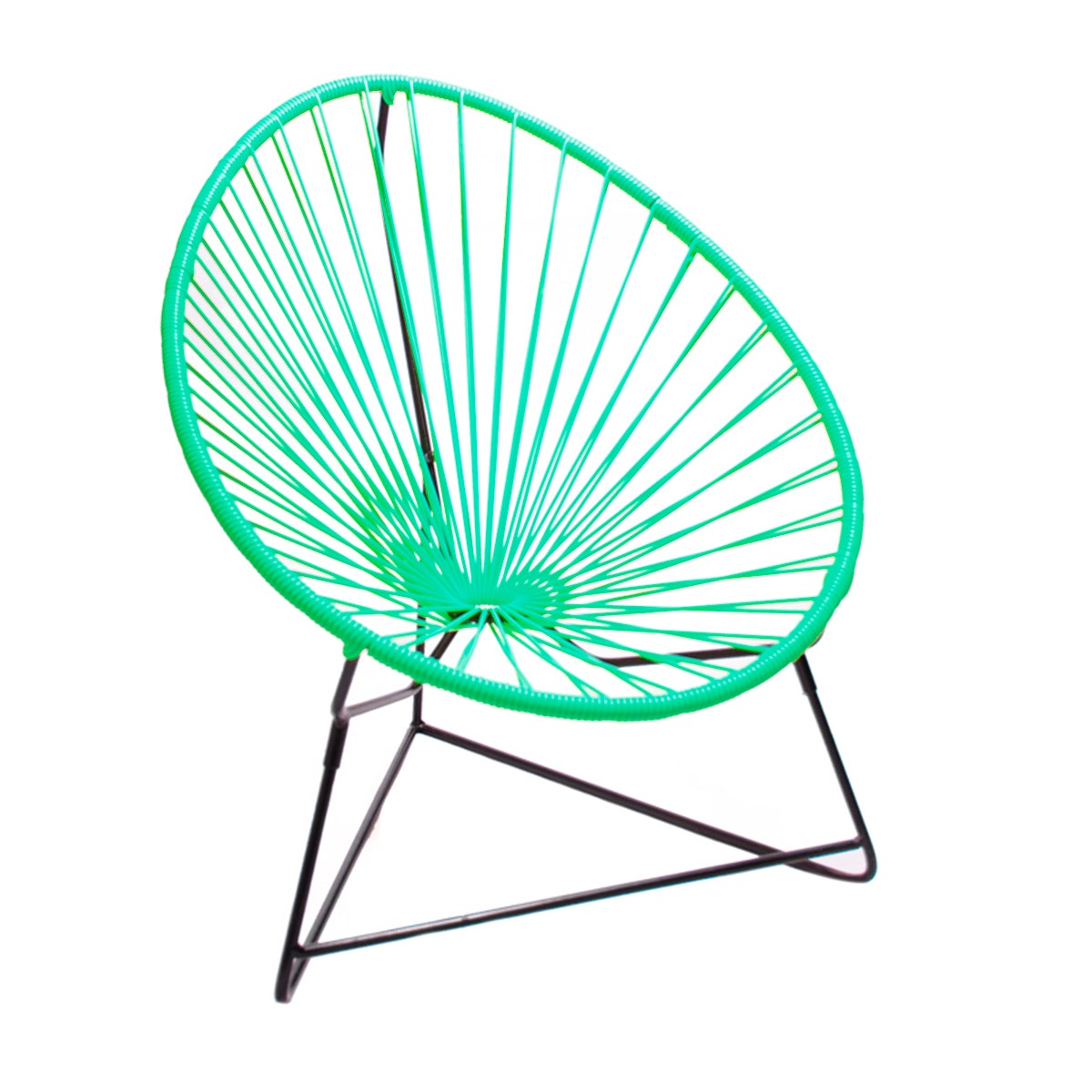 Fauteuil ACAPULCO ENFANT avec structure noire, Vert turquoise