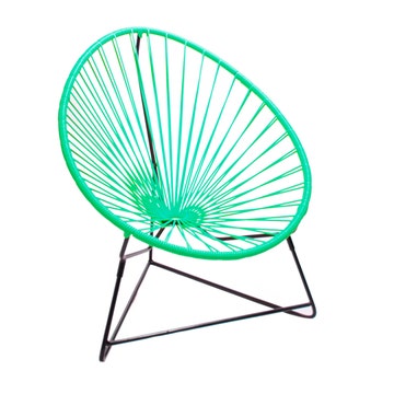 Fauteuil ACAPULCO ENFANT de Boqa avec structure noire, Vert turquoise