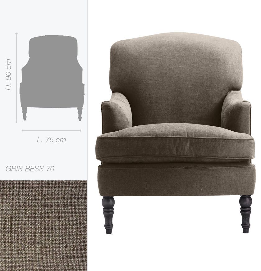 Fauteuil ATLANTA de Marie's Corner, Gris