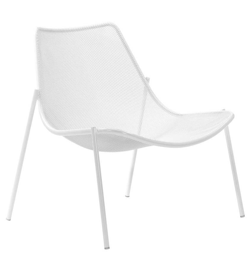 Fauteuil bas ROUND de Emu, Blanc mat