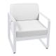 Fauteuil BELLEVIE, Coussin blanc grisé, Blanc coton