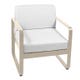 Fauteuil BELLEVIE, Coussin blanc grisé, Muscade