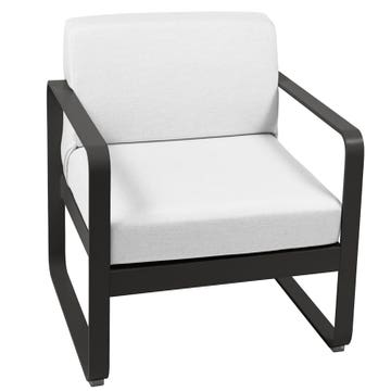 Fauteuil BELLEVIE de Fermob, Coussin blanc grisé, Réglisse