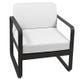Fauteuil BELLEVIE, Coussin blanc grisé, Réglisse