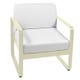 Fauteuil BELLEVIE, Coussin blanc grisé, Tilleul