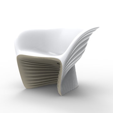 Fauteuil bicolore BIOPHILIA de Vondom, Ecru