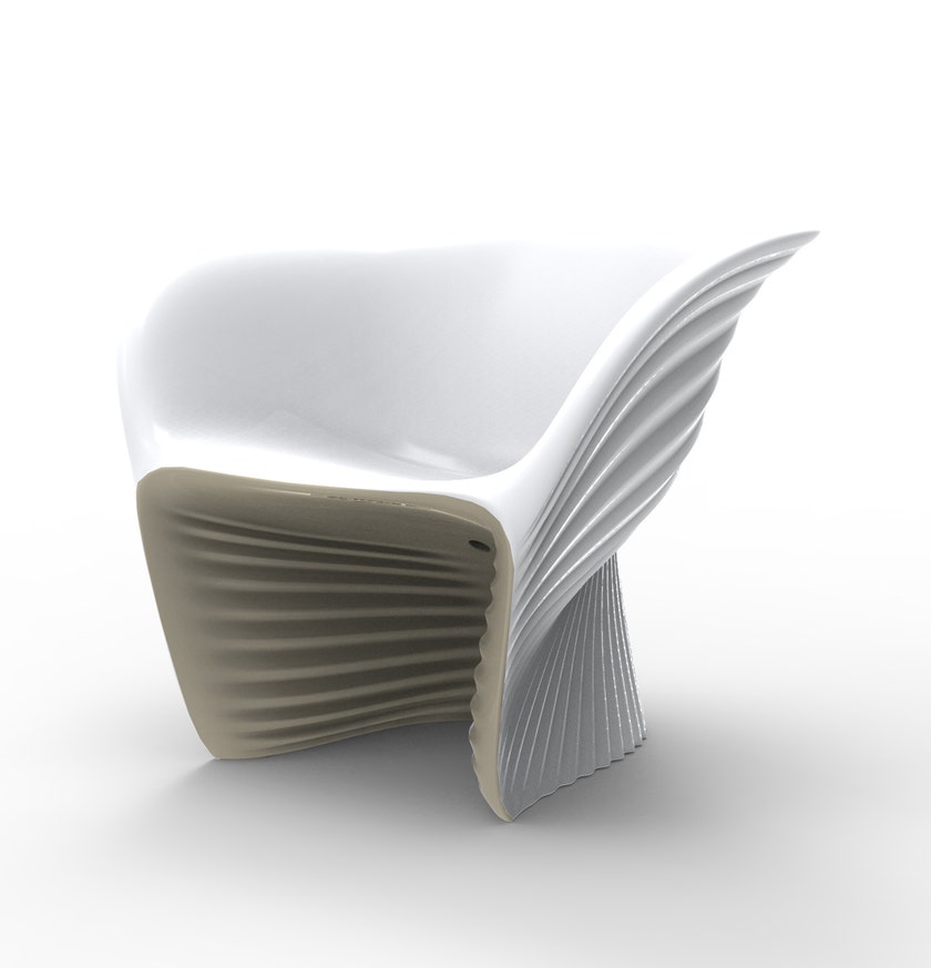 Fauteuil bicolore BIOPHILIA de Vondom, Ecru