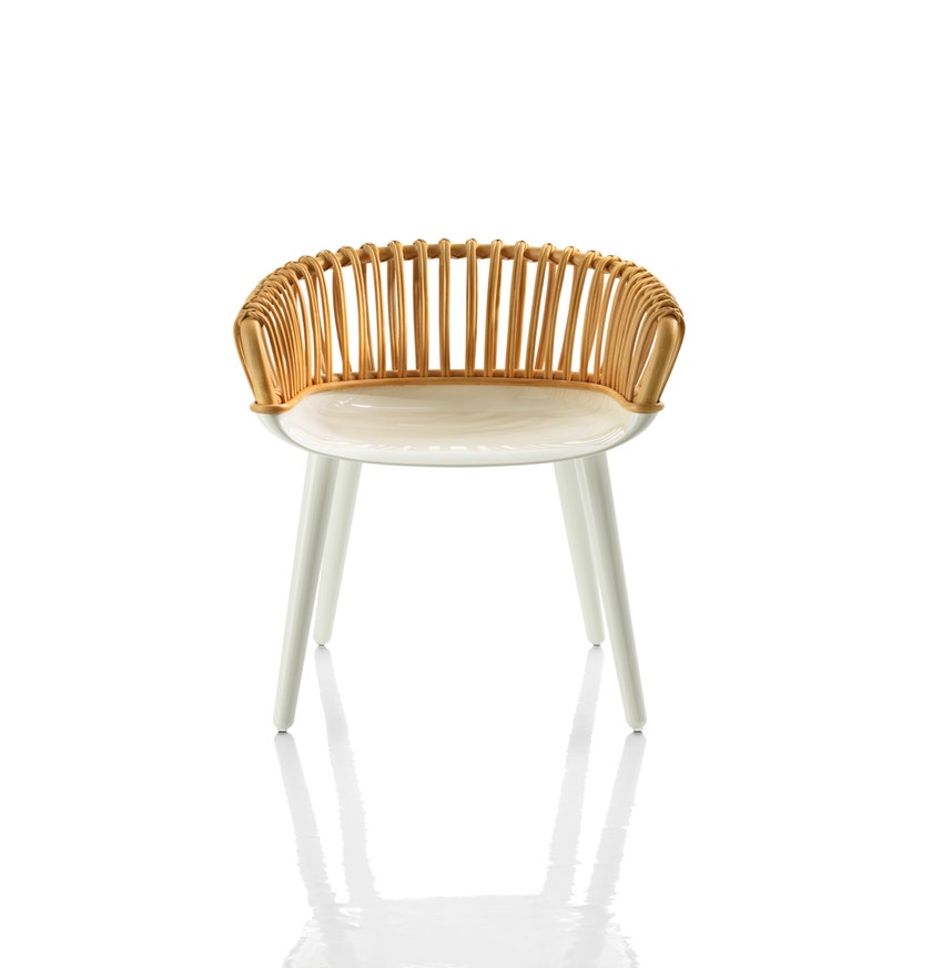Fauteuil CYBORG CLUB de Magis, Blanc brillant / Naturel