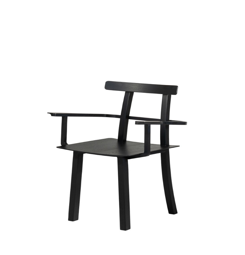 Fauteuil de table NERVOSA de Woak, Chêne teinté noir