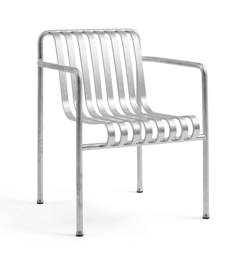 Fauteuil de table PALISSADE de Hay, Galva brut Fauteuil de table PALISSADE de Hay, Galva brut
