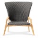 Fauteuil dossier haut KNIT de Ethimo, Teck