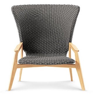 Fauteuil dossier haut KNIT de Ethimo, Teck