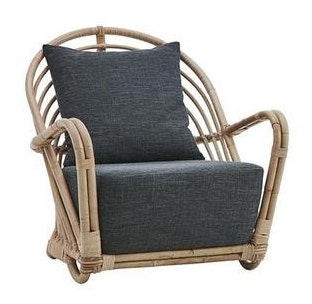 Fauteuil en rotin CHARLOTTENBORG, avec coussin d'assise et dossier de Sika Design, Blanc cassé Fauteuil en rotin CHARLOTTENBORG, avec coussin d'assise et dossier de Sika Design, Blanc cassé