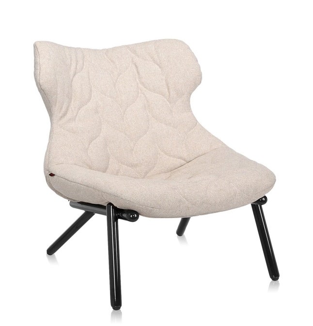 Fauteuil FOLIAGE TREVIRA de Kartell, Beige, Structure noire