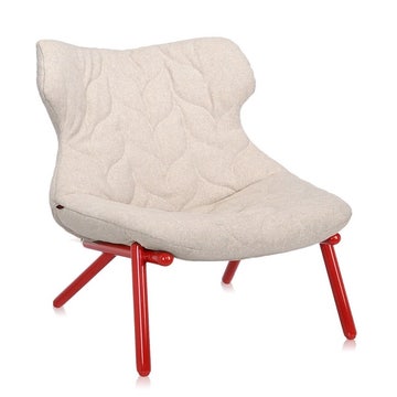 Fauteuil FOLIAGE TREVIRA de Kartell, Beige, Structure rouge 