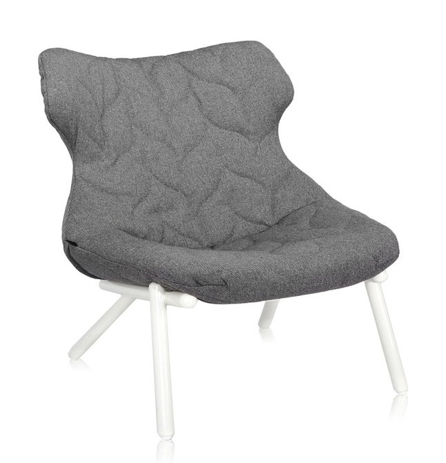 Fauteuil FOLIAGE TREVIRA de Kartell, Gris, Structure Blanche