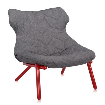 Fauteuil FOLIAGE TREVIRA de Kartell, Gris, Structure rouge 