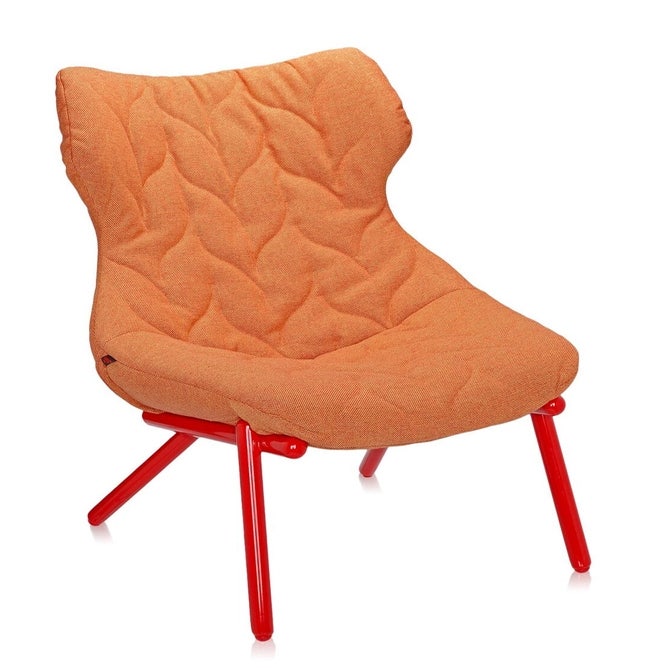 Fauteuil FOLIAGE TREVIRA de Kartell, Orange, Structure rouge