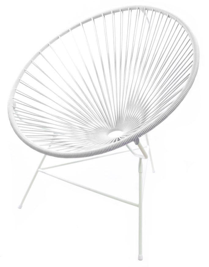 Fauteuil HUATULCO de Boqa avec structure blanche, Blanc d'argent Fauteuil HUATULCO de Boqa avec structure blanche, Blanc d'argent