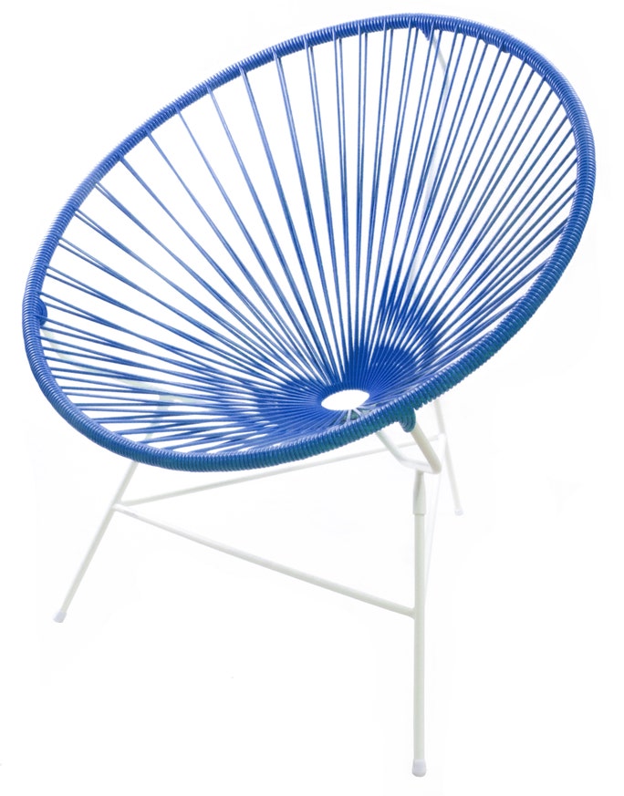 Fauteuil HUATULCO de Boqa avec structure blanche, Bleu nuit Fauteuil HUATULCO de Boqa avec structure blanche, Bleu nuit