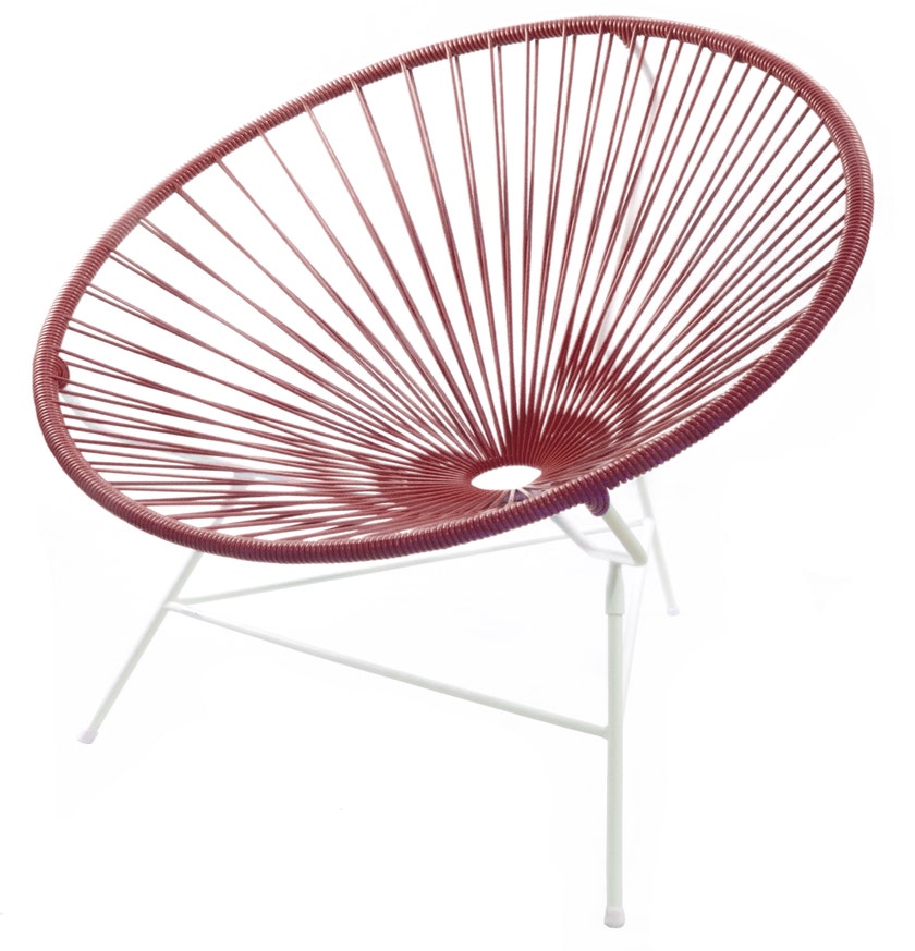 Fauteuil HUATULCO de Boqa avec structure blanche, Bordeaux