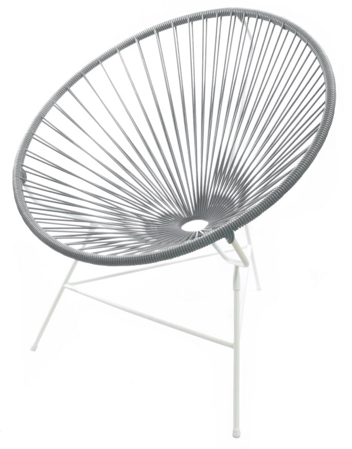 Fauteuil HUATULCO de Boqa avec structure blanche, Gris Fauteuil HUATULCO de Boqa avec structure blanche, Gris