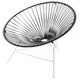 Fauteuil HUATULCO avec structure blanche, Noir d''aniline