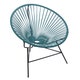 Fauteuil HUATULCO avec structure noire, Bleu océan