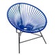Fauteuil HUATULCO avec structure noire, Bleu nuit