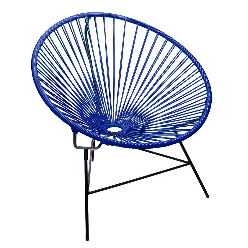 Fauteuil HUATULCO de Boqa avec structure noire, Bleu nuit Fauteuil HUATULCO de Boqa avec structure noire, Bleu nuit