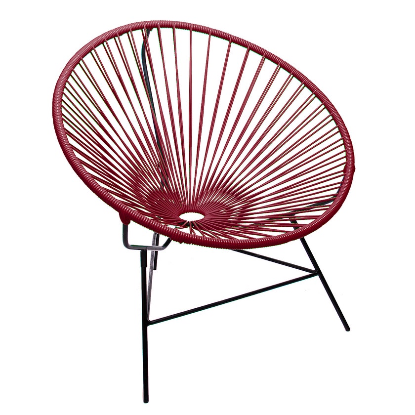 Fauteuil HUATULCO de Boqa avec structure noire, Bordeaux Fauteuil HUATULCO de Boqa avec structure noire, Bordeaux
