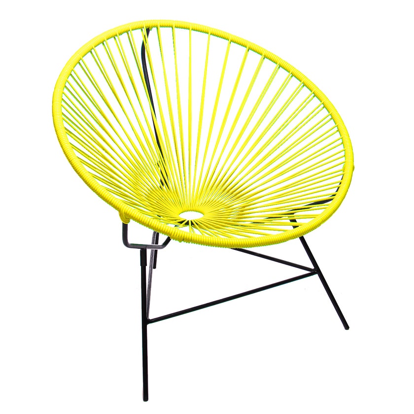 Fauteuil HUATULCO de Boqa avec structure noire, Jaune impérial Fauteuil HUATULCO de Boqa avec structure noire, Jaune impérial