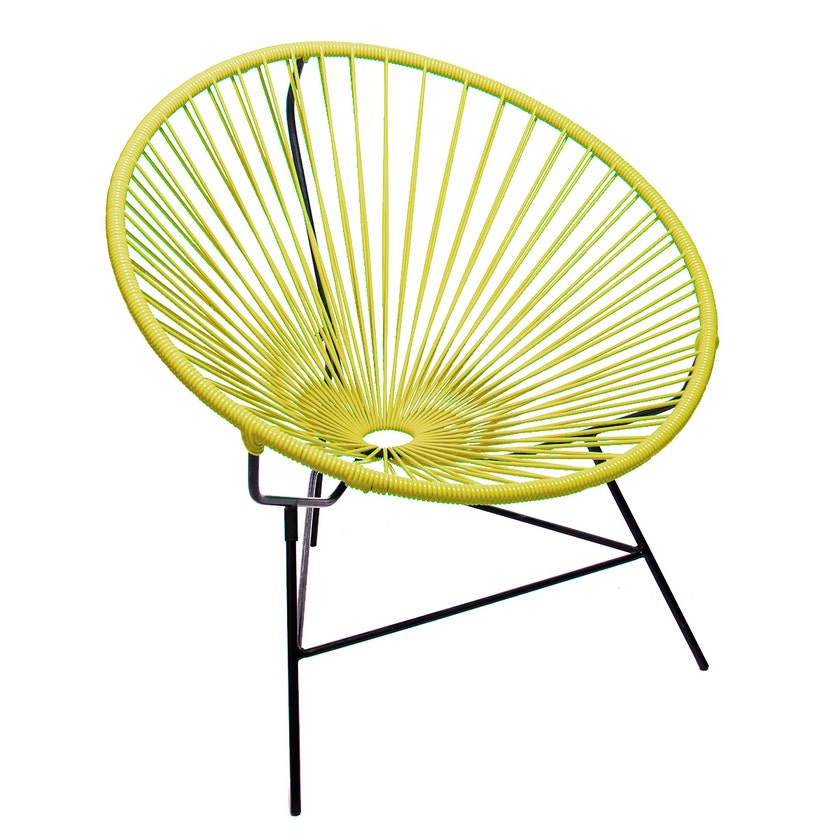 Fauteuil HUATULCO de Boqa avec structure noire, Jaune moutarde Fauteuil HUATULCO de Boqa avec structure noire, Jaune moutarde