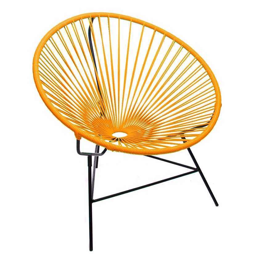 Fauteuil HUATULCO de Boqa avec structure noire, Orange Fauteuil HUATULCO de Boqa avec structure noire, Orange