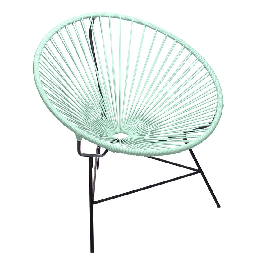 Fauteuil HUATULCO de Boqa avec structure noire, Vert d'eau Fauteuil HUATULCO de Boqa avec structure noire, Vert d'eau