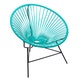 Fauteuil HUATULCO avec structure noire, Vert turquoise
