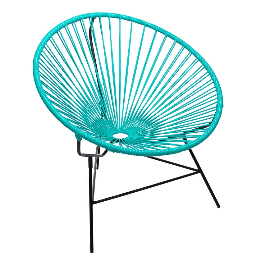 Fauteuil HUATULCO de Boqa avec structure noire, Vert turquoise Fauteuil HUATULCO de Boqa avec structure noire, Vert turquoise