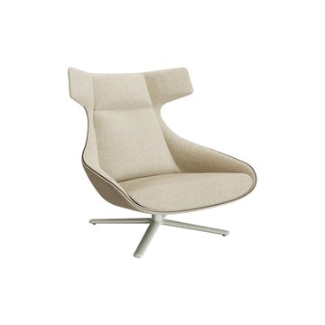 Fauteuil Kua 4R Revolving avec basculant et blocage, Structure blanche, Tissu  Kvadrat Tonus 100