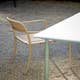 Fauteuil lames PATIO en acier inoxydable de Tolix, Beige gris thumbnail